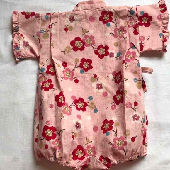 Cherry Blossom Kimono Style Wrap Around Romper - Picture 8 of 8